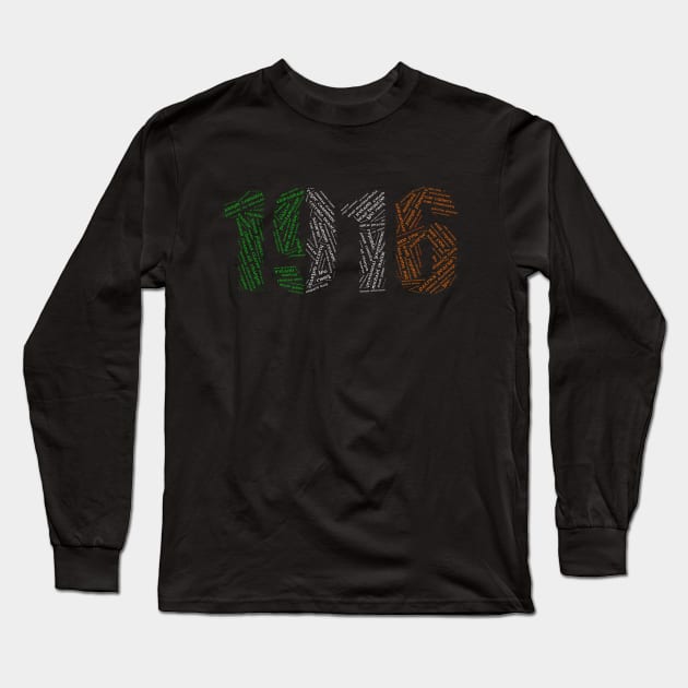 1916 Easter Rising Word Art Long Sleeve T-Shirt by irelandcalling